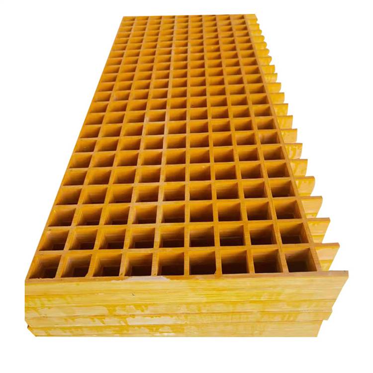 黄色玻璃钢格栅化工厂300宽树脂盖板聚氨酯树坑篦子