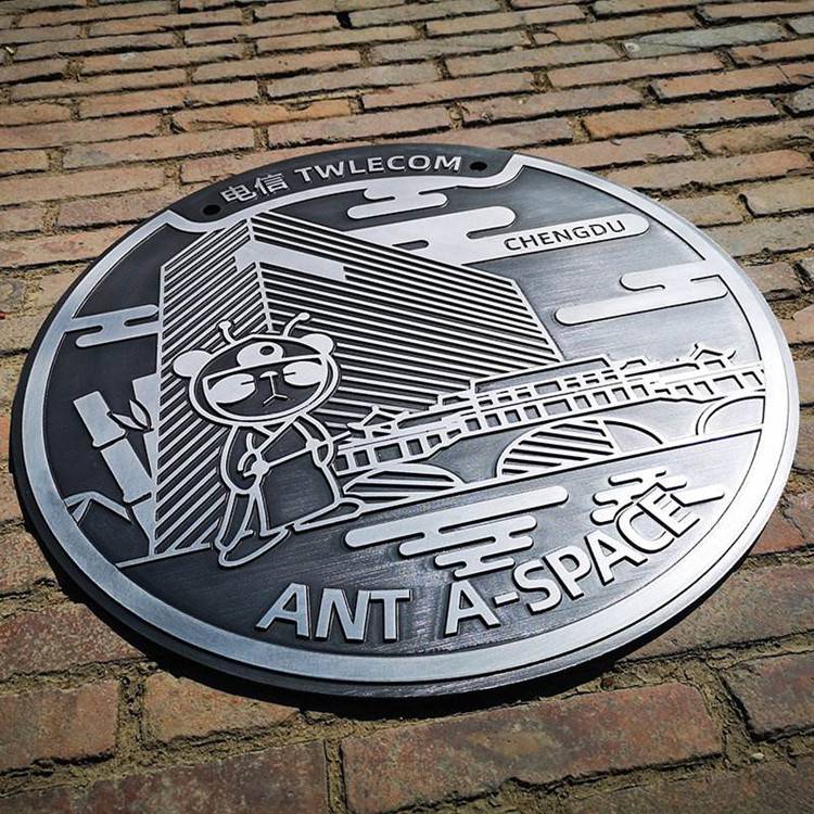 艺术井盖厂家镀铜式文化宣传井盖千青牌铸铁异性井盖支持定做