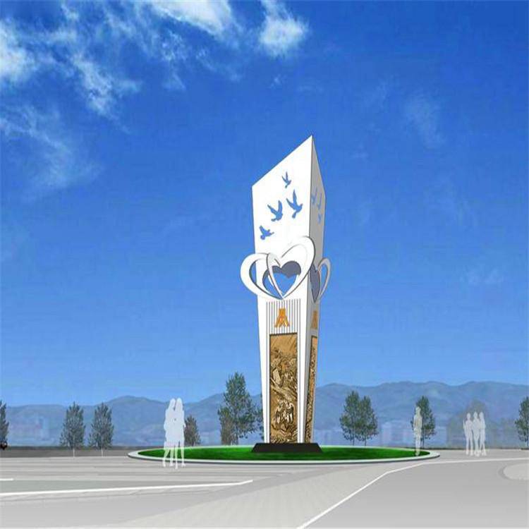 不锈钢雕塑定制大型精神堡垒广场景观金属雕塑濠景雕塑