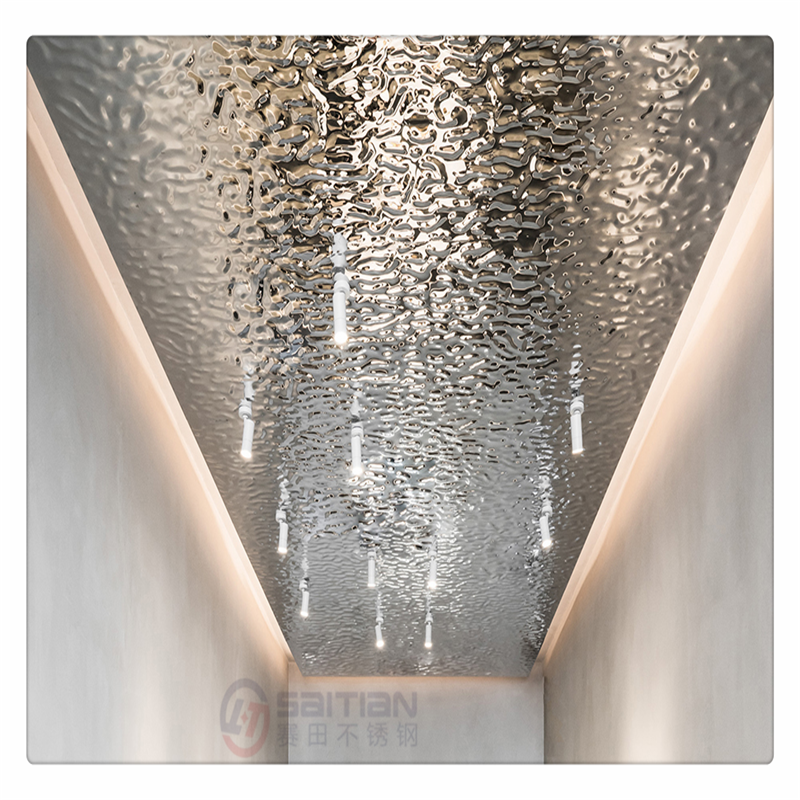 不锈钢波纹板304镜面波纹板吊顶图片