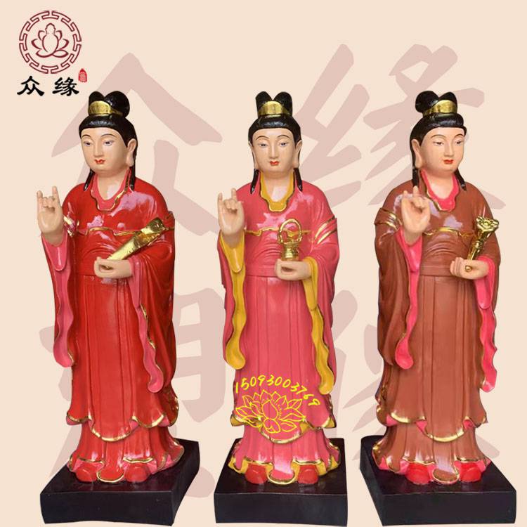 O321 天然木製 唐木 仙人 仙女 唐子 童子 立像2体 一刀彫 彫刻 置物