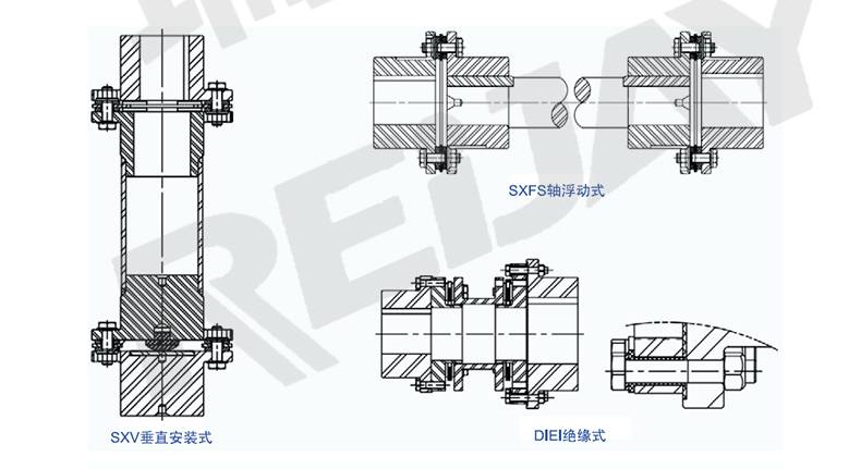 瑞吉联轴器reijay要求润滑和发电的设备可用su膜片联轴器