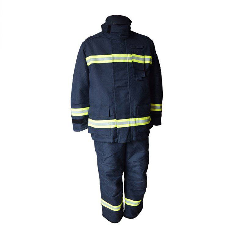 藏蓝色17款消防灭火服紧急救援分体式防火服隔热防护服套装