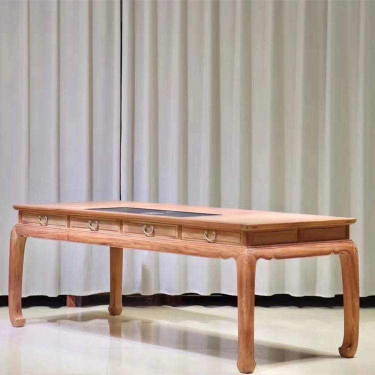 明式红木家具审美境界全独板缅甸花梨明式干泡茶桌空灵禅意