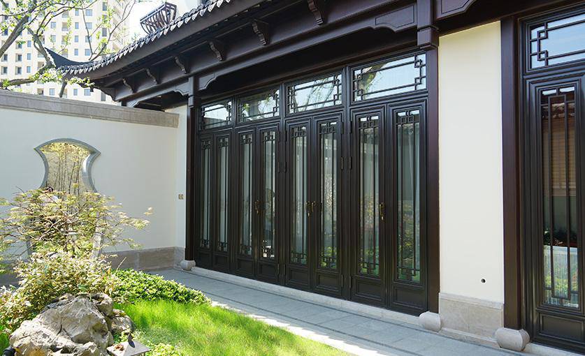 中式铝合金门窗全国上门测量安装别墅四合院仿古门窗定制厂家