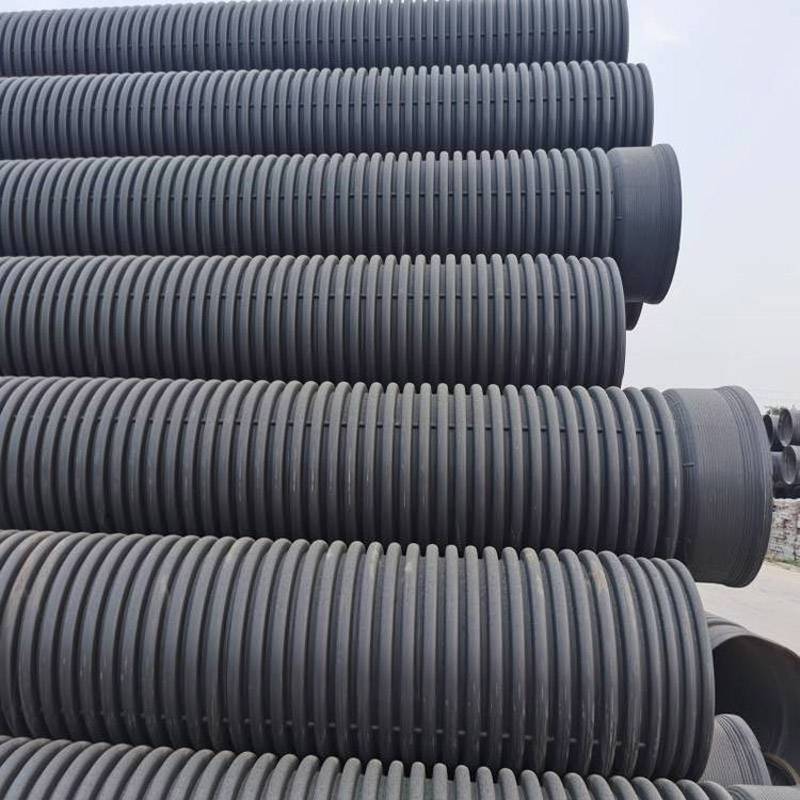 hdpe单壁波纹管排污管耐腐排水管阻燃波纹管埋地电缆管电力保护管