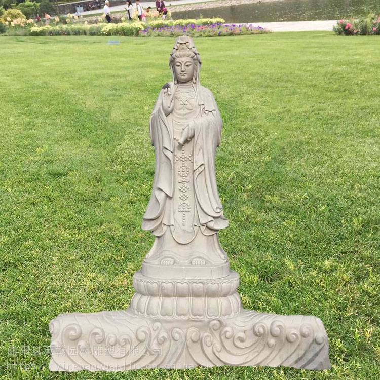 石雕观音像露天观音菩萨石观音菩萨雕像石观音雕刻英翰雕刻厂家
