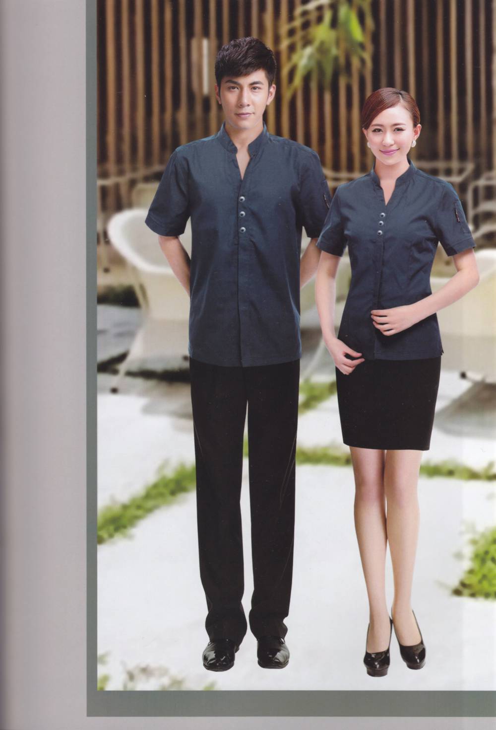 中式快餐厅工作服快餐店工服服务员服装新品设计亿妃服饰 价格 厂家 中国供应商