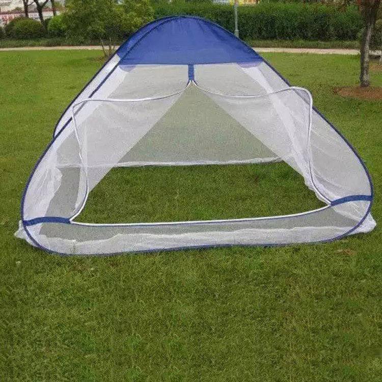 户外救援六角网眼纱帐蒙古包钢丝蚊帐免安装可折叠单人蚊帐