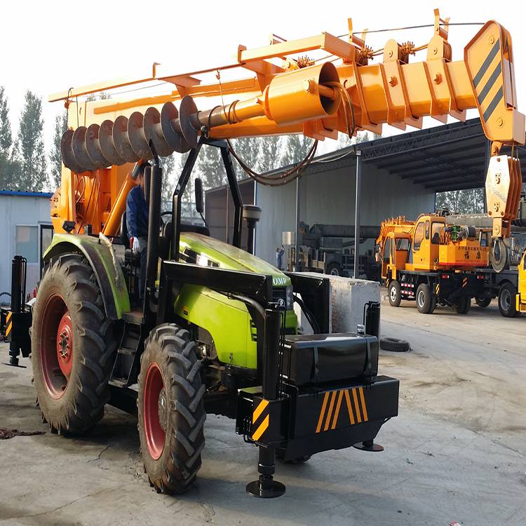 8吨东方红拖拉机吊钻一体机自制背树吊适用于电力工程