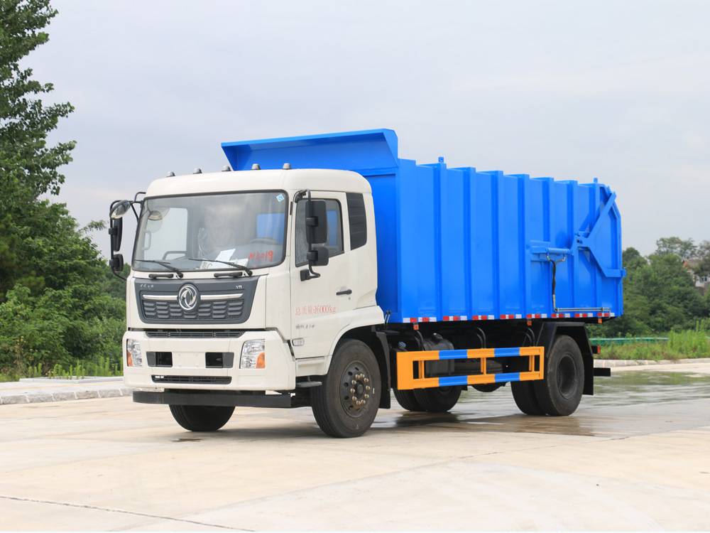 国六东风天锦对接式垃圾车1820方城市环卫压缩站垃圾块转运车图片