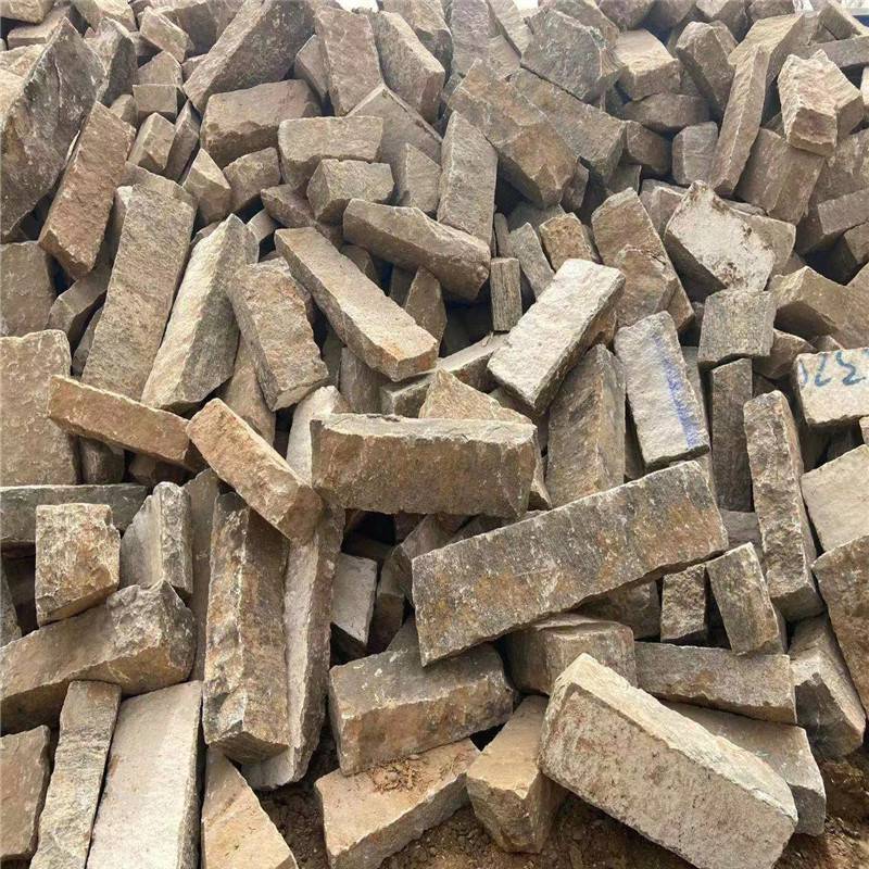 手凿面块石垒墙石自然面砌墙石粗糙面花岗岩干砌石