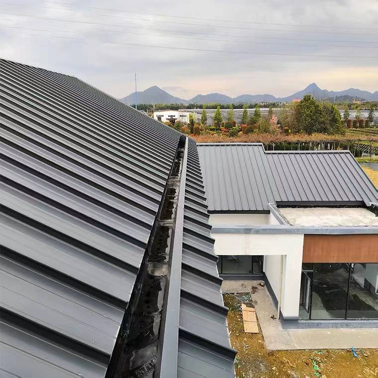 屋顶铝瓦08厚铝镁锰板金属材质铝镁锰屋面板仿古铝合金瓦