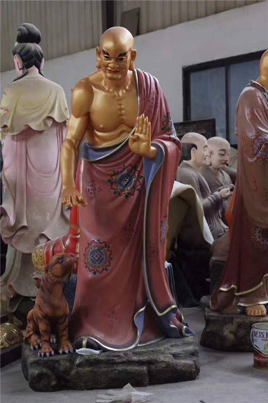 抖音寺庙十八罗汉像摆件18罗汉像玻璃钢树脂佛像佛堂供奉十六尊者