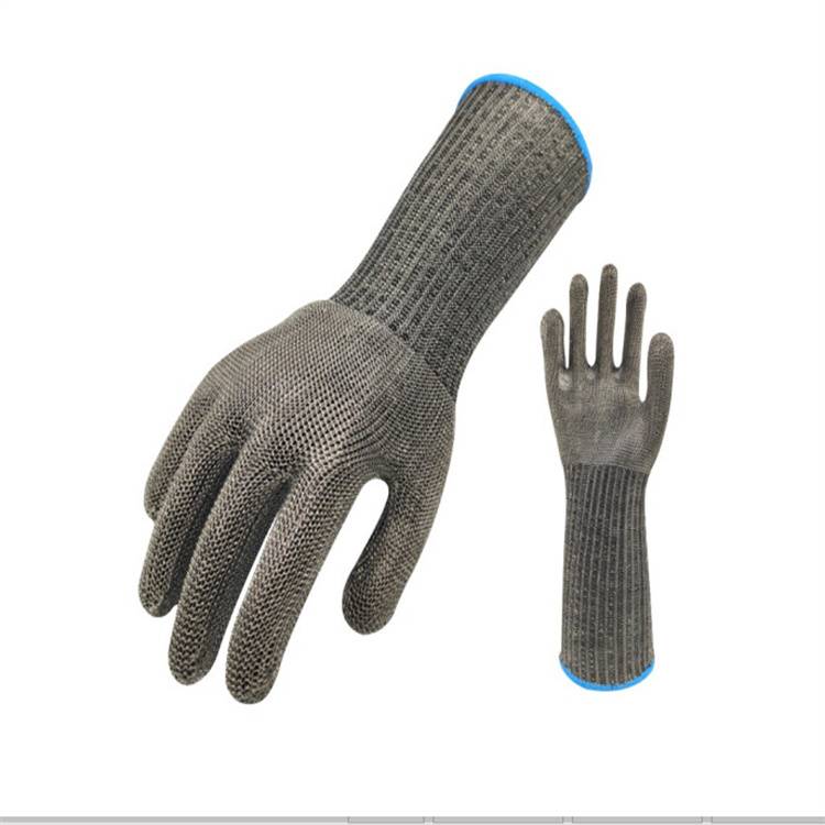 长款不锈钢钢丝手套食品级防切割肉食加工金属铁劳保防割手套5级