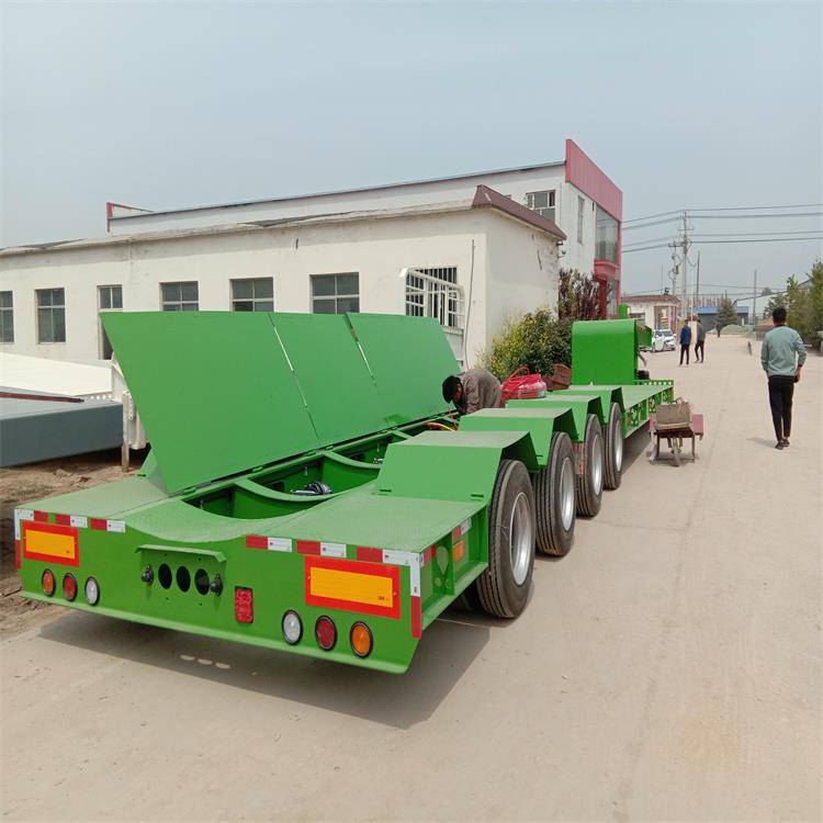 鸿盛牌13米拖板车 低平板钩机运输半挂车