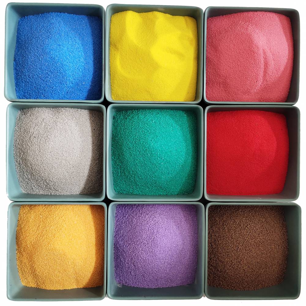 加工定制各种颜色沙子人造沙滩儿童玩沙用10202040目染色