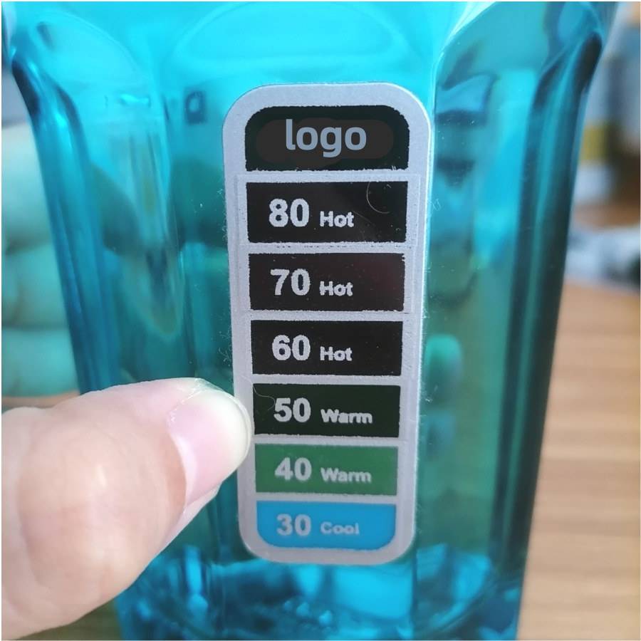高温变色贴纸温变贴纸 水杯感温变色不干胶贴 防烫提示贴温度计