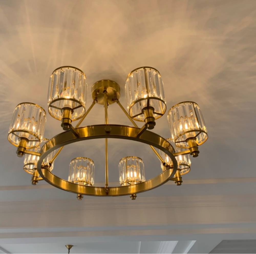 樊灯6200全铜别墅云石灯复式楼大吊灯后现代简约轻奢客厅灯创意北欧