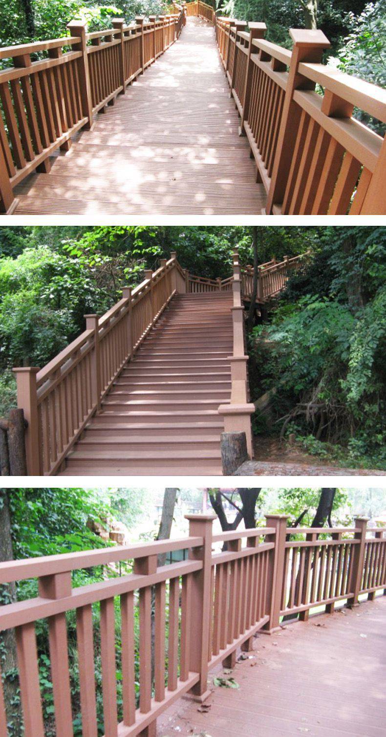 河南厂家防腐木护栏扶手围栏景观区户外栏杆木质定制栈道地板庭院别墅