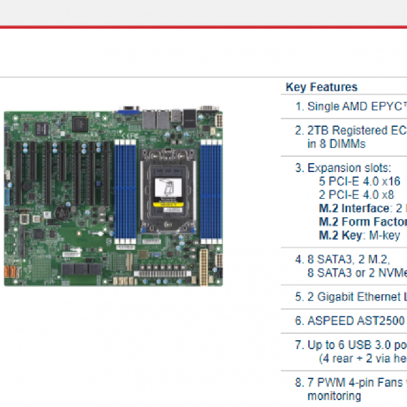 supermicroh12ssli单路amdepyc7002ipsf服务器主板