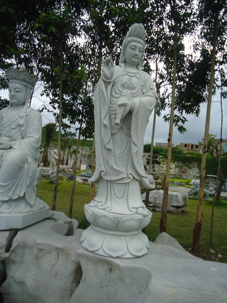 惠安厂家石雕观音寺庙观世音供奉大型花岗岩雕刻佛像定制