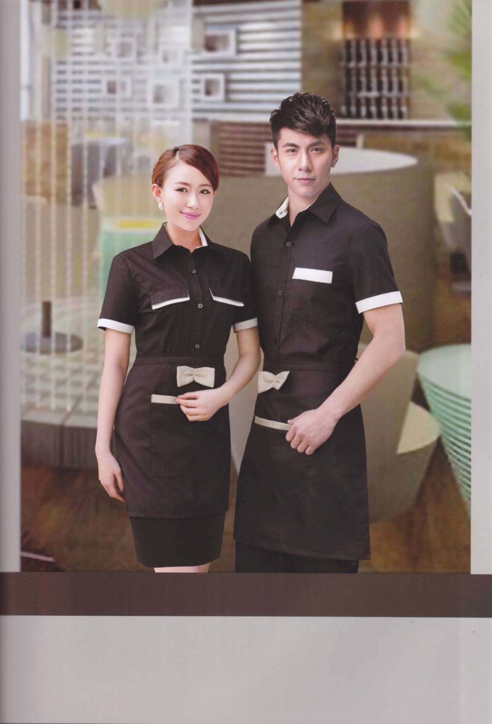 中式快餐厅工作服快餐店工服服务员服装新品设计亿妃服饰 价格 厂家 中国供应商
