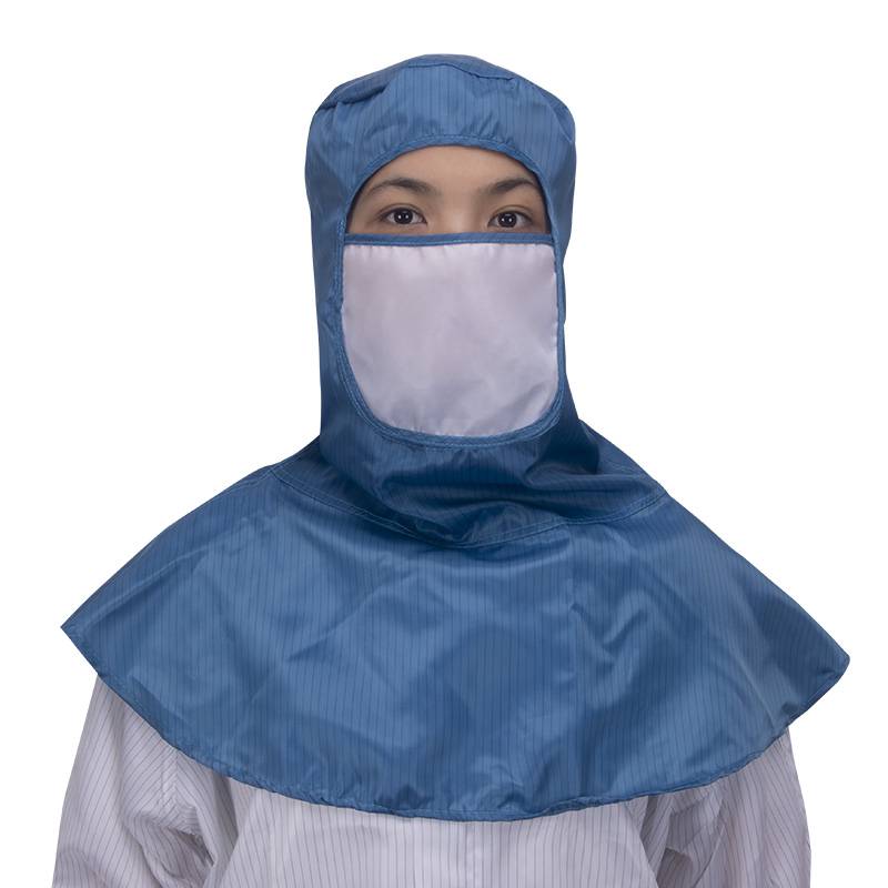 防尘帽子包头工作帽无尘车间静电披肩帽多色可选条纹工帽