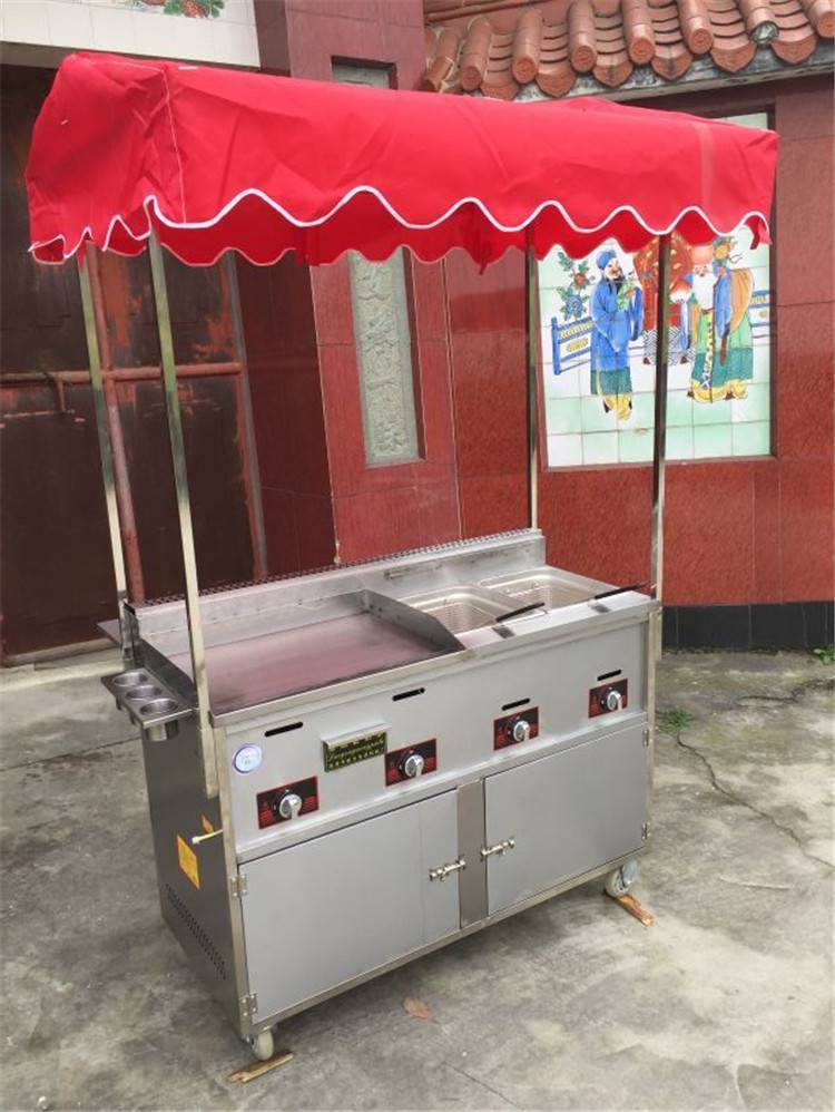 铁板鱿鱼小吃车定做铁板油炸烧烤多功能小吃车
