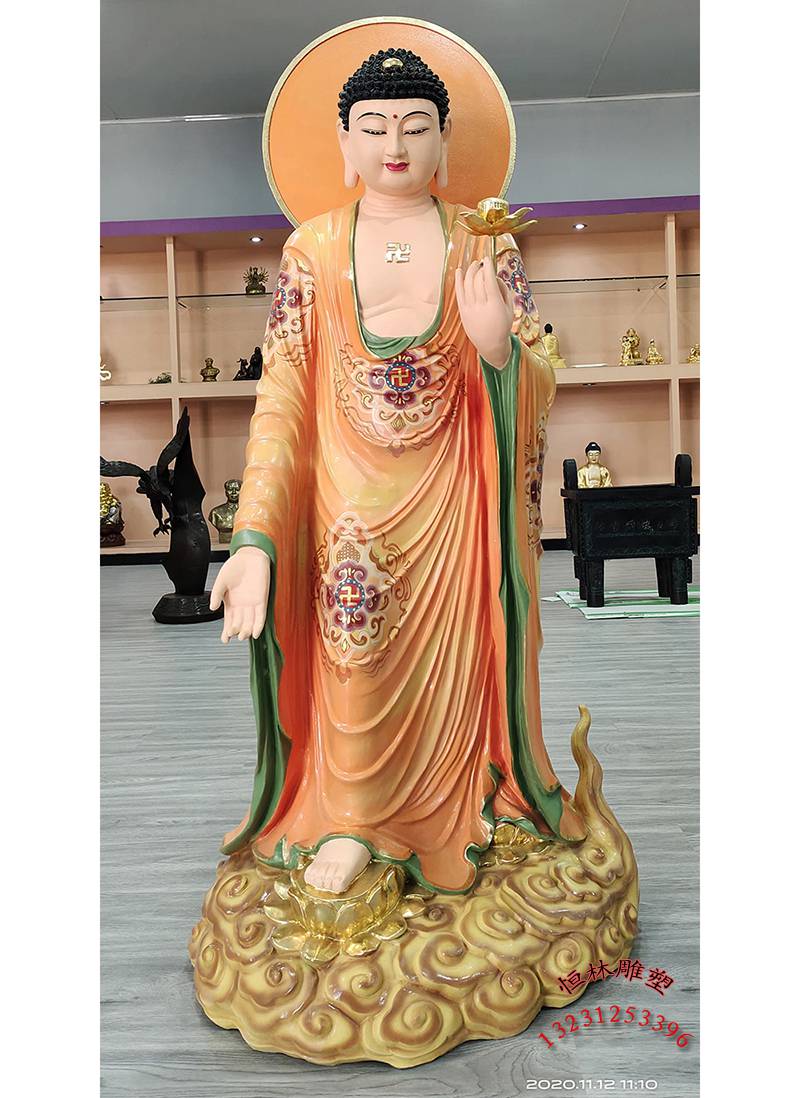 厂家定做西方三圣佛像纯铜大型寺院黄铜一米观世音菩萨铜像摆件