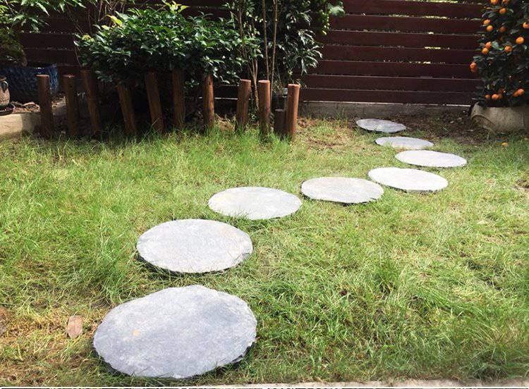 四川天然青石板板汀步石不规则汀步石户外花园垫脚石复古防滑公园脚踏