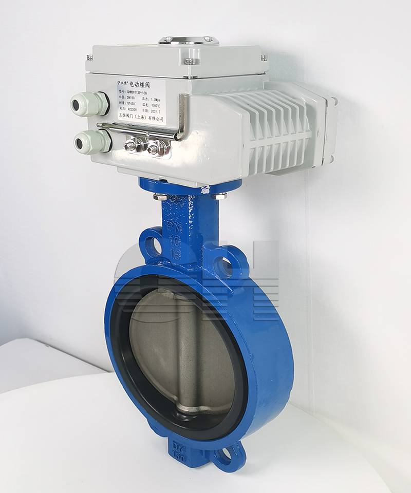 wd971x10qdn125脱硫用电动蝶阀双相不锈钢蝶阀电动