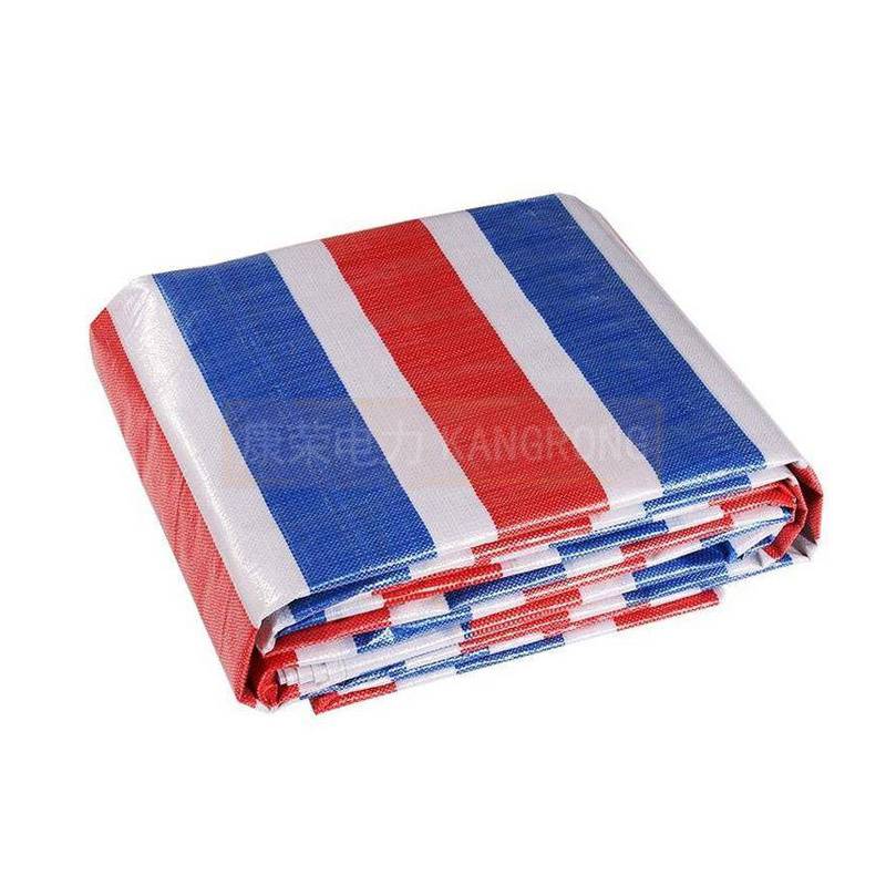 防洪堤坝三色彩条布pe加厚遮阳防尘防晒塑料篷布双面腹膜防水苫布康荣