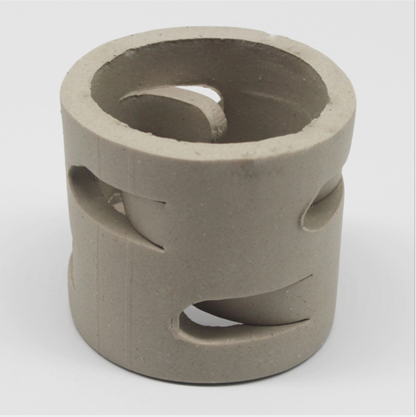 陶瓷鲍尔环φ25385076mm陶瓷鲍尔环填料图片