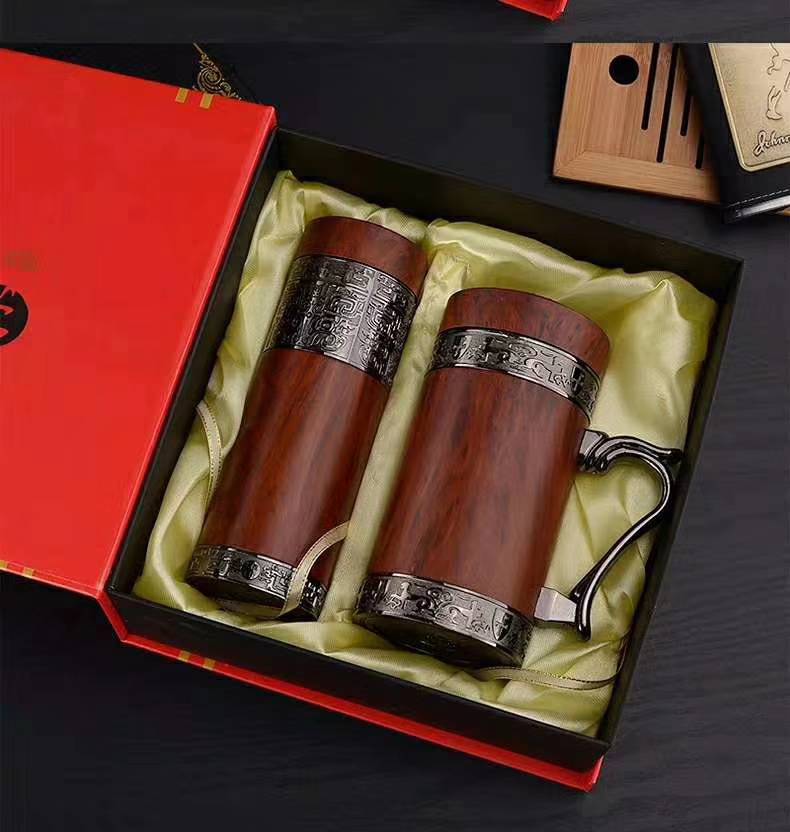 礼品套装水杯定制 紫砂内胆礼品杯 宜兴紫砂不锈钢杯 套装礼品杯定做