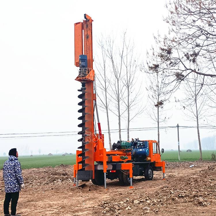 小型地基加固樁機小型螺旋地基打樁機農村小洋房建築打樁機