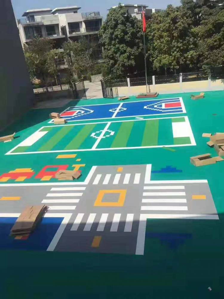幼儿园室外地胶悬浮拼装地板户外安全地垫篮球场地板东莞厂家