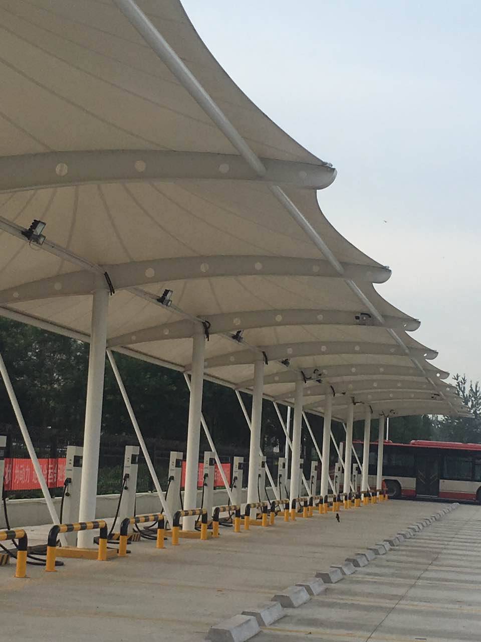 平顶山膜结构车棚 新能源汽车充电站 污水处理厂膜结构