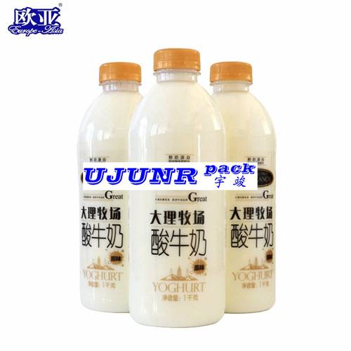 欧亚原味酸奶圆瓶不干胶贴标机