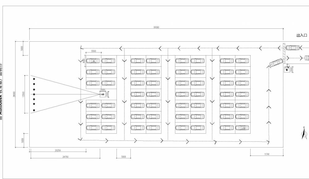 贝视曼3500平米露天汽车电影院规划设计图cad平面图