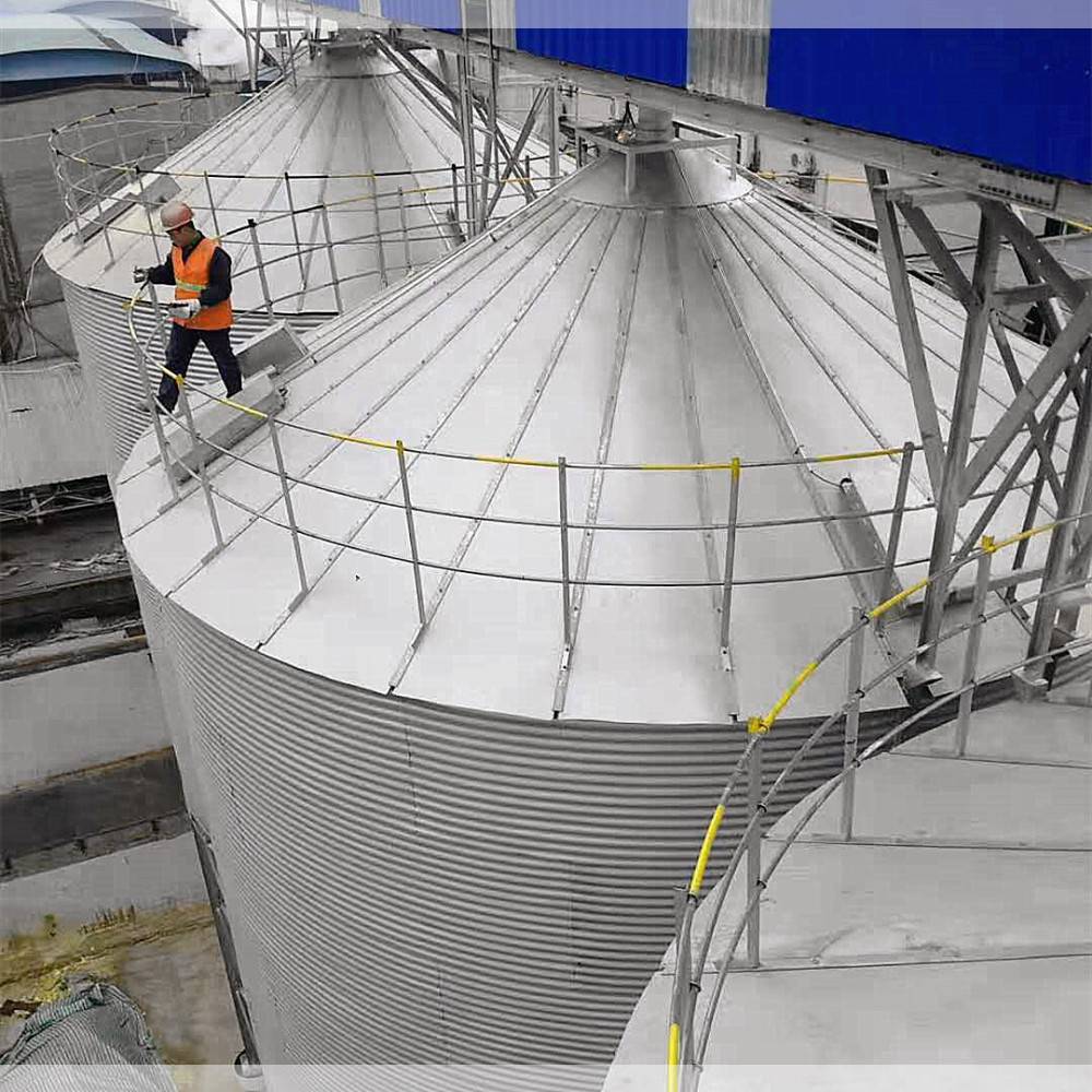 定制适合酒厂醋厂储粮用的钢板粮仓1000吨原粮圆筒仓造价