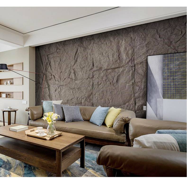 pu墙板240080060阻燃隔热仿真度高pu轻质页岩石采用模内涂装工艺工厂