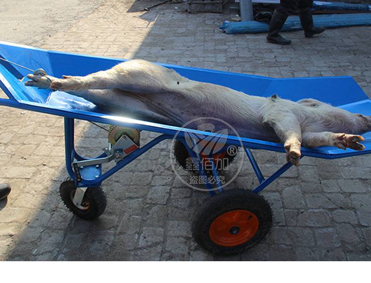 猪场用加厚三轮式推车死猪处理拖车绞盘式加厚加重动物尸体拖车