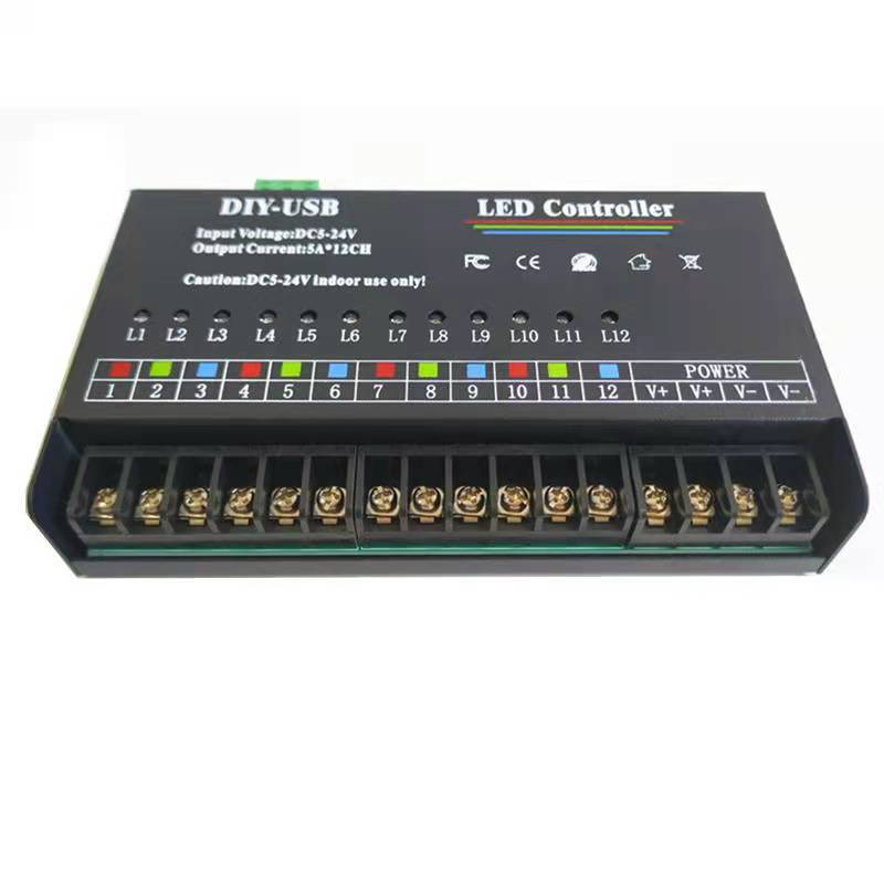 LED12路自编程控制器单色控制器DIY控制器七彩控制器