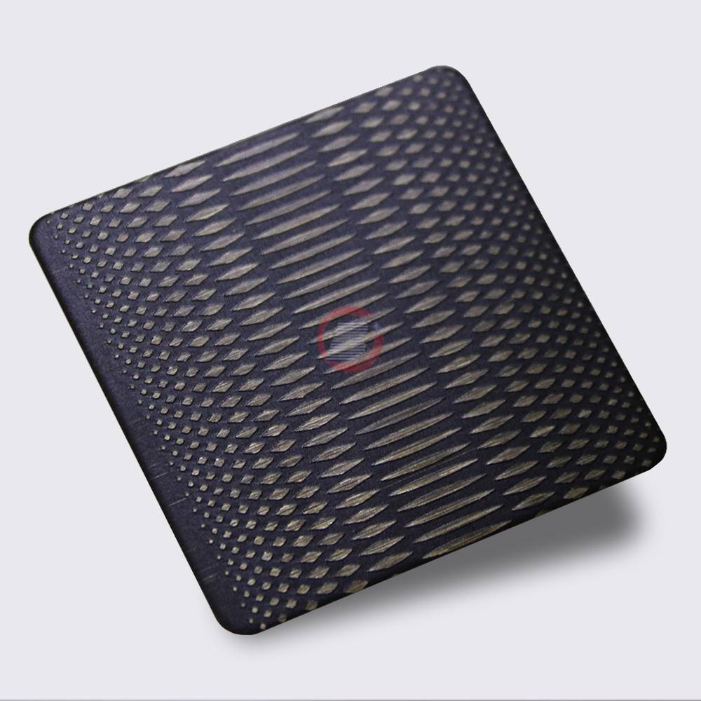 来样定制蚀刻花纹板材304201不锈钢拉丝青古铜发黑蚀刻板蚀刻装饰板