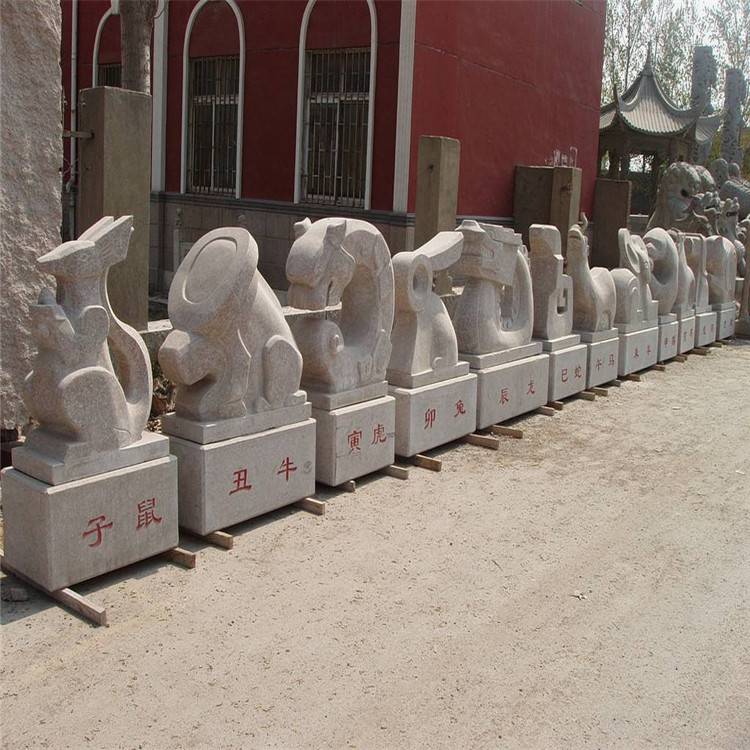 石雕十二生肖厂家报价汉白玉十二生肖大量定做