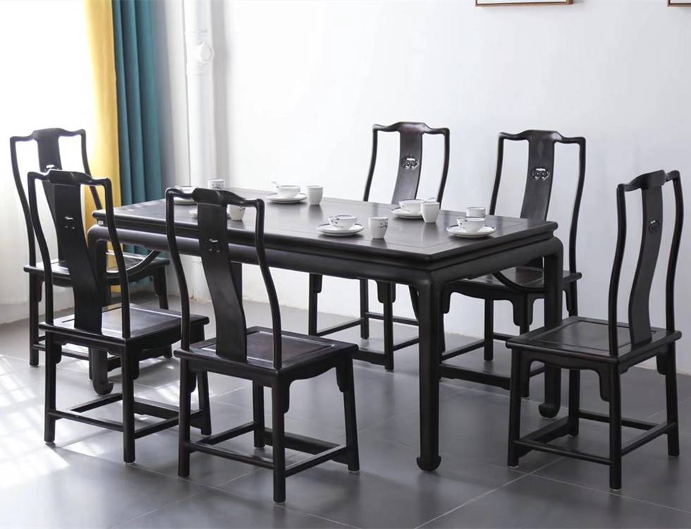 明式家具鉴赏紫光檀明式餐桌椅实力品质苏式家具工艺