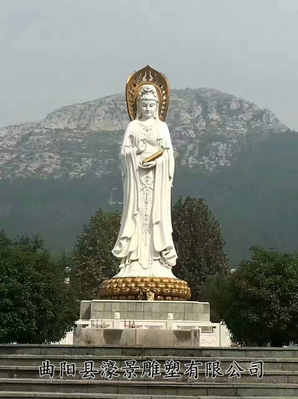 黑河汉白玉南海观音菩萨像白石头观音菩萨像加工雕刻之乡曲阳