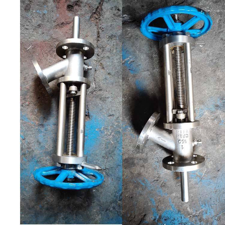 手动柱塞式放料阀hg589柱塞式放料阀柱塞式取样阀不锈钢法兰