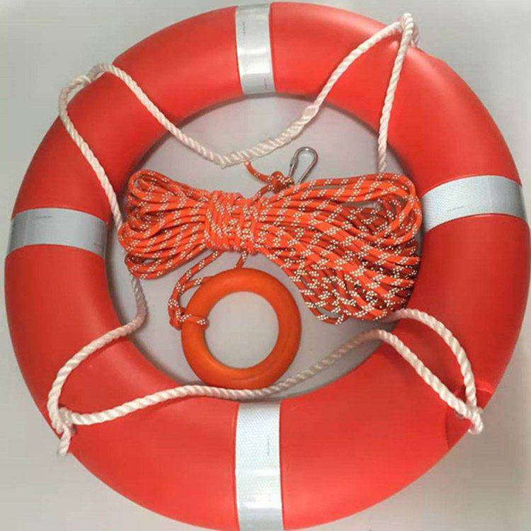 水域防汛救援救生圈防汛救生圈25kg塑料游泳救生圈带反光条